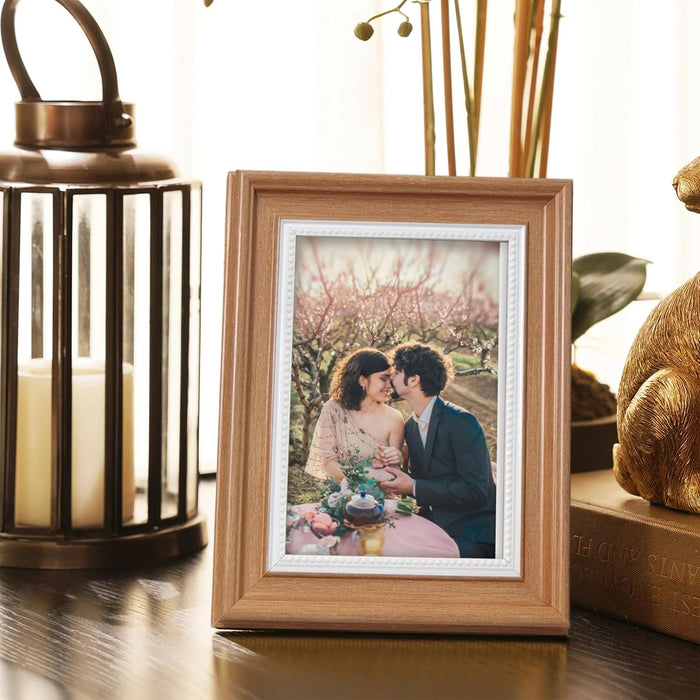 Photo Frame for Table, Plexi Glass, Engineered Wood Photo Frame (Brown)