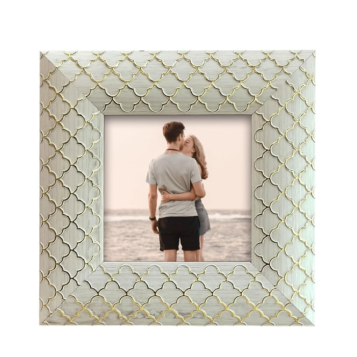 Photo Frame for Tabletop | Plexiglass, Frame for Home and Office Decoration (White, 5x5 Inch)