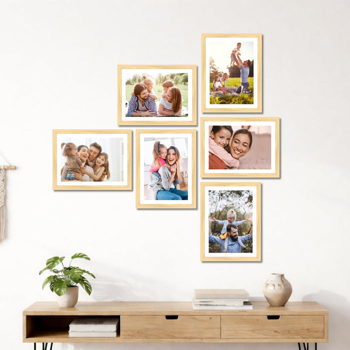 Art Street Family Photo Frame Set of 6 for Wall Decor, Wooden Finish Collage Picture Frames for Living Room, Bedroom & Home Decoration, Multi-Size Wall Hanging Gallery Frame Set, (Size, 4x6 Inch)