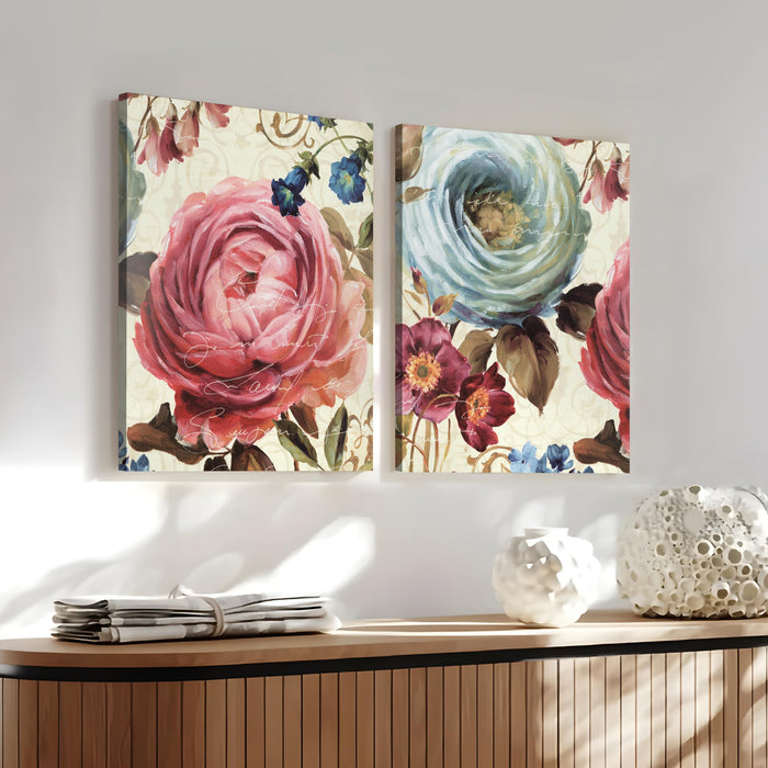 Stretched Canvas Print for Wall Decoration Rose Pack of 2 | Digital Print On Stretched-Canvas (30x41 CM)