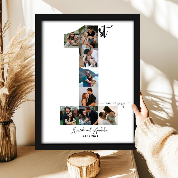 Customized and Personalize Anniversary Gift with Date for the special people in your life | Anniversary Customized Photo with Frame (13x18 Inch)
