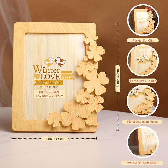 Kid's Photo Frame Creative Floral and High Definition Glass for Table Stand Table Top Picture Frames Suits For Kid's Room, Table 12x17 cm