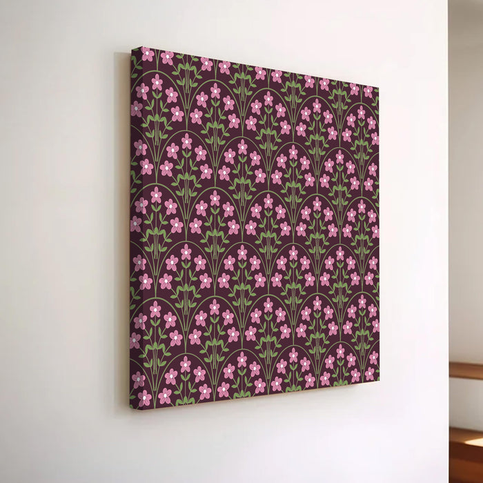 Floral Miniature Painting for Wall Decoration | Flower Canvas Wall Painting for Living Room, Bedroom, Home and Office Wall Decor (56x56 Cm)
