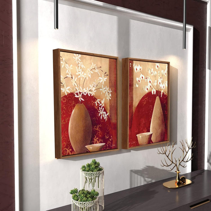 Azalea Jardin wild apple Portfolio Wall Art Canvas Painting for Home Decoration (Set of 2, 17 x 23 Inches)