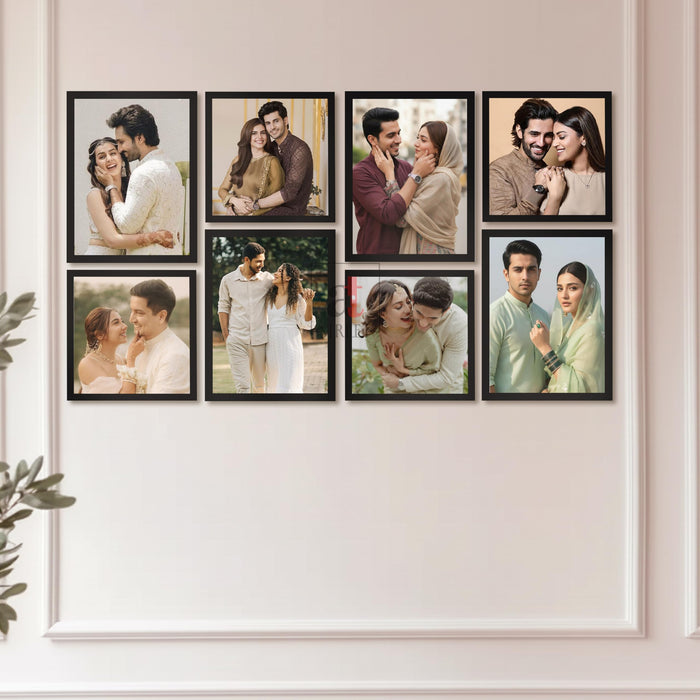 Art Street Photo Frame Set of 8 Black Wall Decor Collage Display Hanging Family Picture Frames Gallery Collection Decor Items Wall Mount Frames Birthday Anniversary Gift, 8x8 and 8x12 In