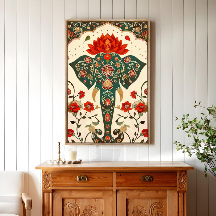 Large Canvas Painting Panel Framed Wall Art Print Elephant Framed Luxury Paintings for Home Décor (Pink, 23x35 Inch)