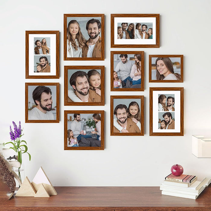 Wall Photo Frame Set of 8 | Gallery Wall Collage Picture Frames | Family Photo Display for Home Decor | Wall Hanging | 8x8 & 8x12 Inch
