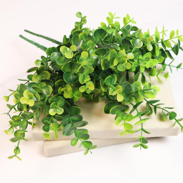 Art Street Artificial PVC Plastic Eucalyptus Green Bushes, Bunch