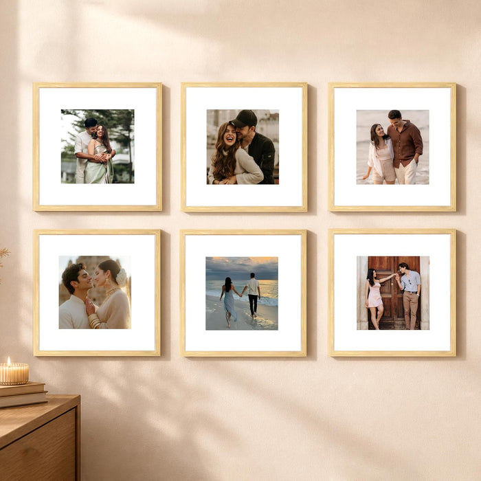 Premium White Photo Frame Set of 6 for Living Room | Classic Wooden Picture Frames for Photos, Artwork & Kids Room | Wall Décor (8x10 Inch)