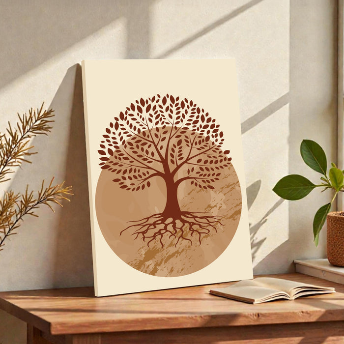 Abstract Desert Tree Stretched Canvas Wall Art Modern Boho Illustration Painting for Home & Office Wall Decor, (16x22 Inch)
