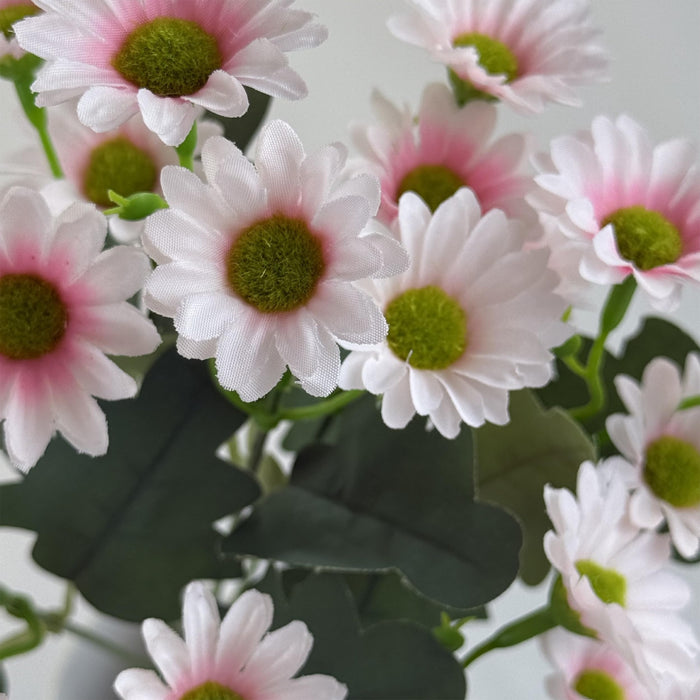 Art Street Artificial Pink Flowers Bunch |Daisy Flowers for Home | Living Room, Valentine Day Décor |Christmas Day, New Year Gift, 7 Head 21 Flowers| Pack of 2|Size 13 INCH, (Without Vase)