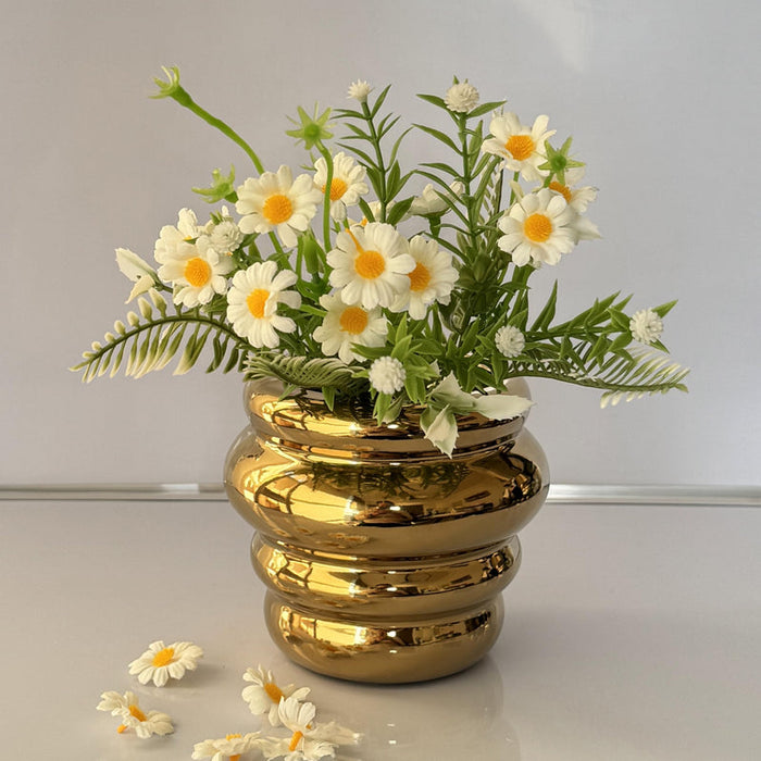 Abstract Ceramic Vase Decorative Flower Pot Vase for Home and Office Décor (Only Vase) (Size: 3x4 Inch)
