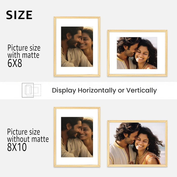 Wooden Cave Design Photo Frame Set of 9 | Black Picture Frames for Photos, Artwork & Certificates | Wall Décor for Living Room & Home (11x14 Inch)