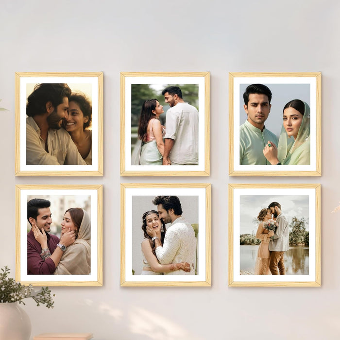 Premium White Photo Frame Set of 6 for Living Room | Classic Wooden Picture Frames for Photos, Artwork & Kids Room | Wall Décor (8x10 Inch)