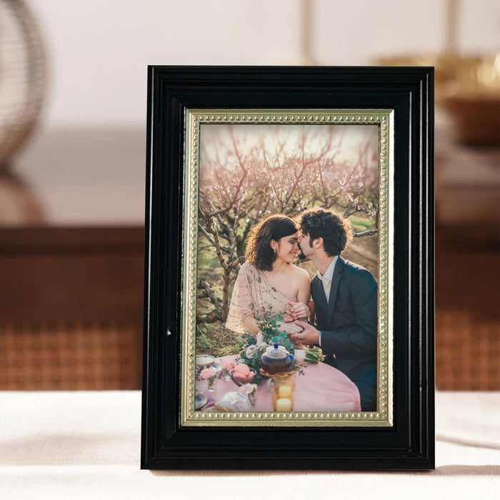 Photo Frame for Table, Plexi Glass, Engineered Wood Photo Frame (Black)