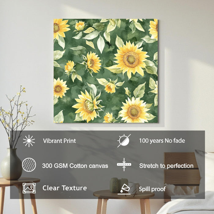 Sunflower Painting for Wall Decoration | Flower Canvas Wall Painting for Living Room, Bedroom, Home and Office Wall Decor (41x41 Cm)