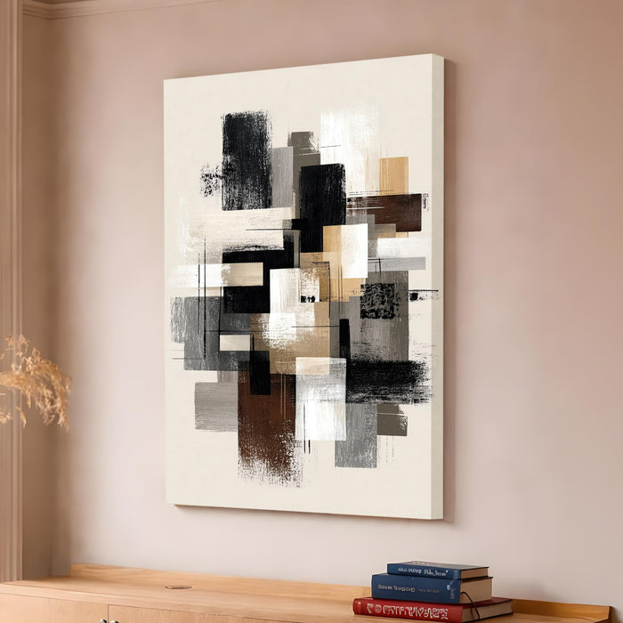 Modern Abstract Stretched Canvas Painting For Living Room | Multicolor ...
