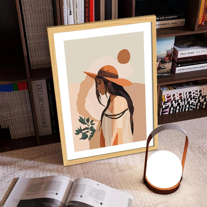 Boho Woman Portrait Wall Painting, Bohemian Large Wall Art Painting  (16.9x22.9 Inches)