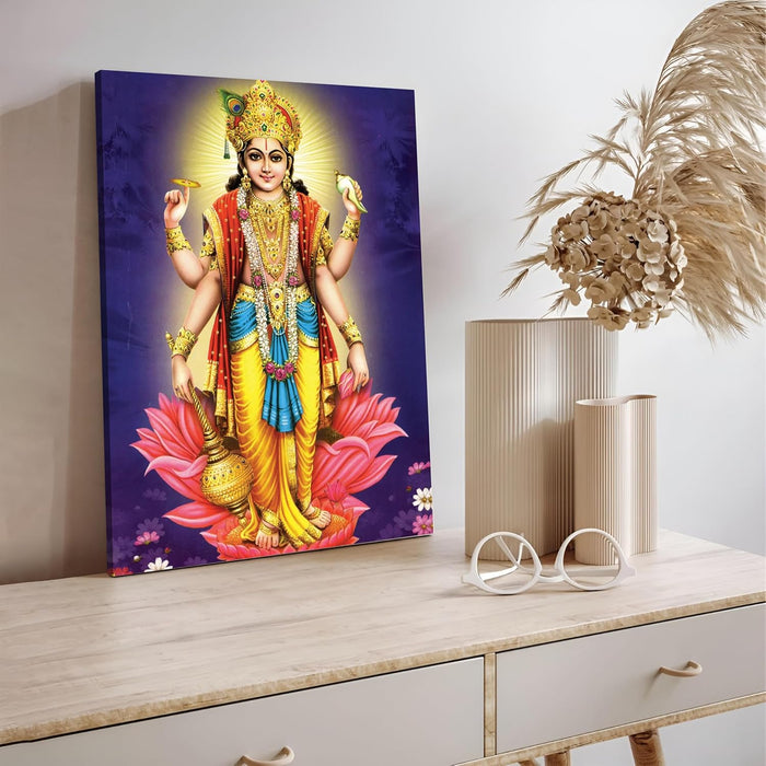 Spiritual Stretched Canvas Pooja room Temple Wall Art Print Painting on Stretched-Canvas (30x41 CM)