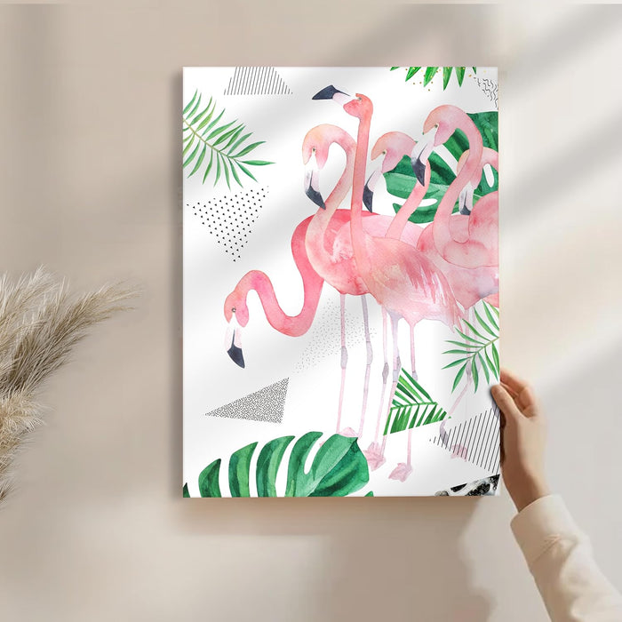 Painting Mantra Art Flamingo Stretched Canvas Art Print, Painting | Digital Print On Stretched-Canvas | Suits for Living Room, Bed Room, Hallways, Office (30x41 CM)