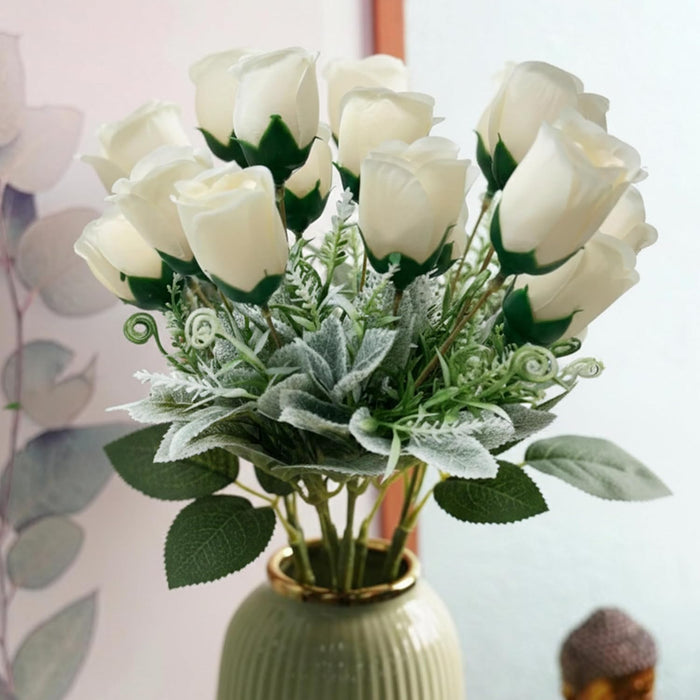Art Street Artificial White Rose Flowers Bouquet for ' S Day, Rose Flowers Bunch