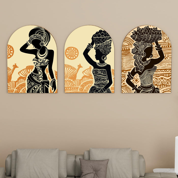 MDF Wall Art Prints Tropical leaf, Modern Home Décor (Set of 3, Size: 16x22 Inch)