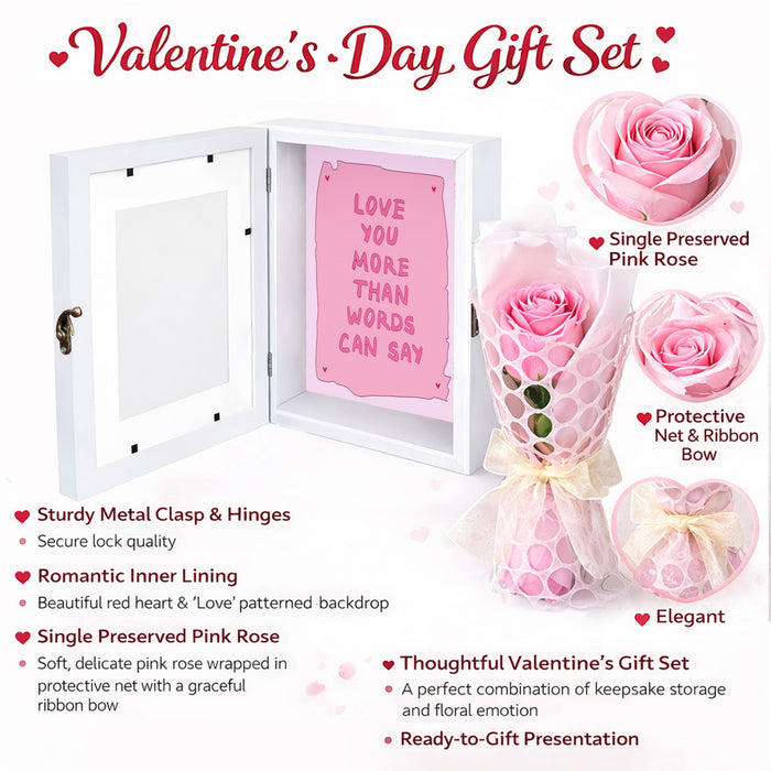 Art Street Shadow Memory Box for Memories, Memory Collection Box with Slot On Top, Beautiful Moments in a Shadow Box, for Valentine's Day Anniversary Gifting (White, 18x23 cm)