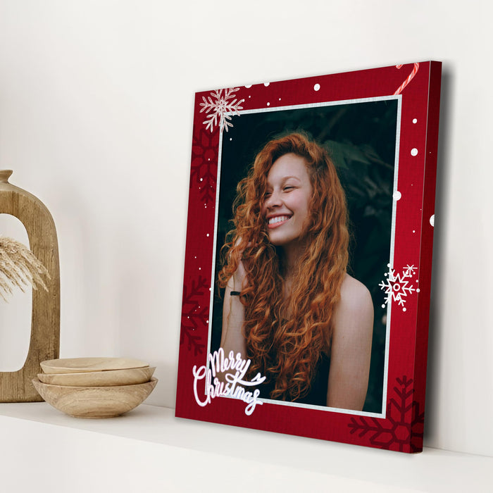 SNAP ART Personalized Marry Christmas Photo to Canvas Art Print - Customize Your Photo Upload On Canvas - 10x12 Inches