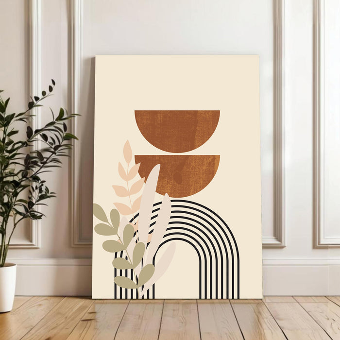 Abstract Rainbow face Stretched Canvas Wall Art Modern Boho Illustration Painting for Home & Office Wall Decor, (16x22 Inch)