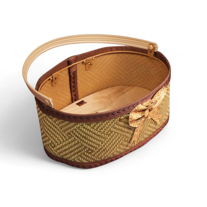 Bucket for Gift Hamper, Storage and Organizer Wicker Baskets with Handle, Table showcase/Organizer (Brown, 4.5x10.5 Inch)