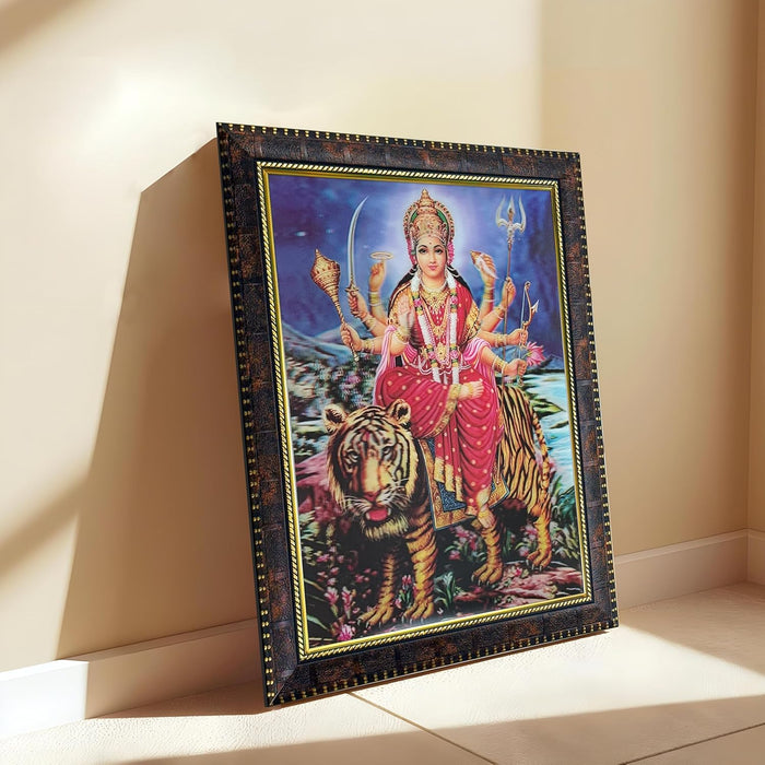 Framed 5D/3D Wall Art Print Poster Religious Painting for Home Décor, Mandir, Living Room & Office Decoration (14.3x18.2 Inch)