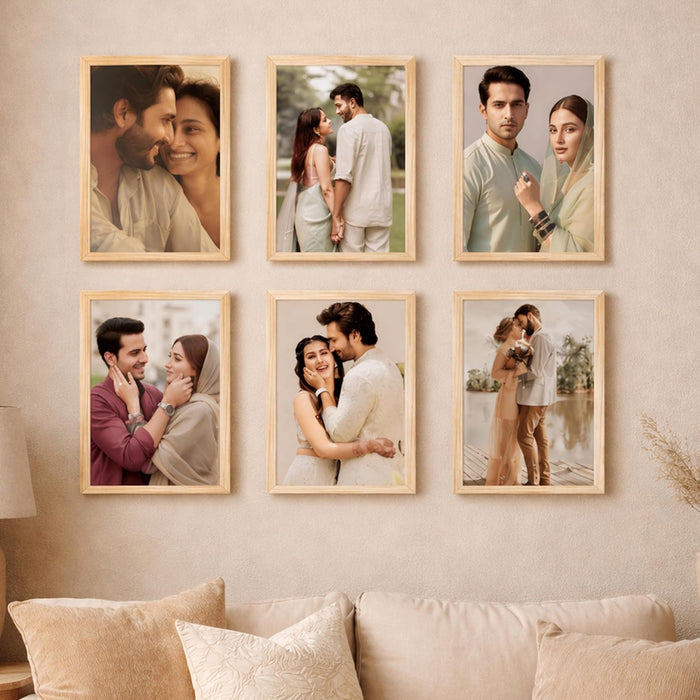 Premium White Photo Frame Set of 6 for Living Room | Classic Wooden Picture Frames for Photos, Artwork & Kids Room | Wall Décor (8x10 Inch)