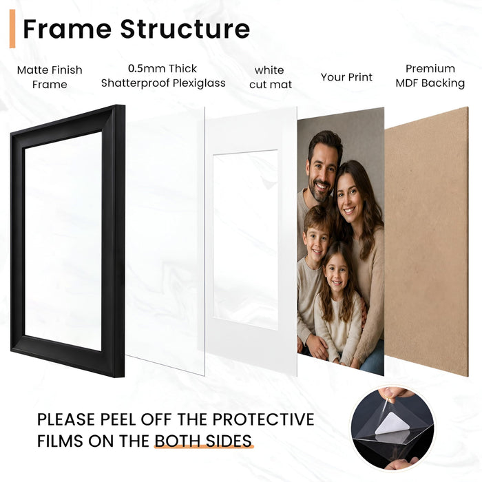 Art Street Wooden Collage Photo Frame Set of 10 for Wall Decor | Multi Size Family Picture Frames Gallery Wall Set | Wooden Photo Frames for Living Room, Bedroom, Hallway & Home Decoration (Black)