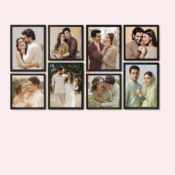 Art Street Photo Frame Set of 8 Black Wall Decor Collage Display Hanging Family Picture Frames Gallery Collection Decor Items Wall Mount Frames Birthday Anniversary Gift, 8x8 and 8x12 In