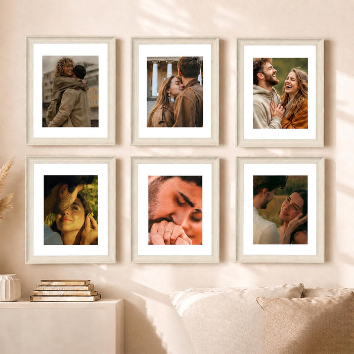 Premium White Photo Frame Set of 6 for Living Room | Classic Wooden Picture Frames for Photos, Artwork & Kids Room | Wall Décor (8x10 Inch)
