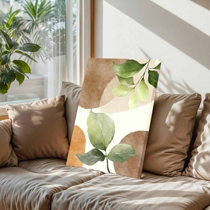 Abstract Botanical desert Stretched Canvas Wall Art Modern Boho Illustration Painting for Home & Office Wall Decor, (16x22 Inch)