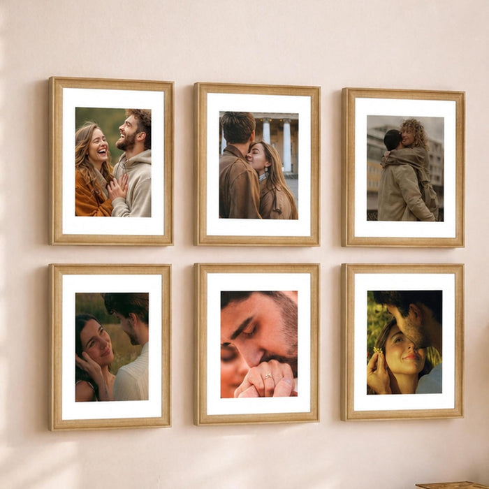 Premium White Photo Frame Set of 6 for Living Room | Classic Wooden Picture Frames for Photos, Artwork & Kids Room | Wall Décor (8x10 Inch)