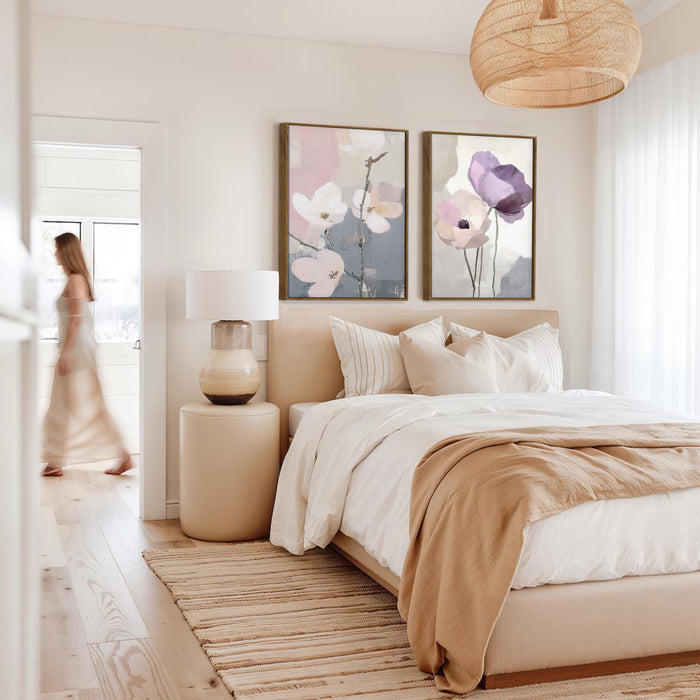 Magnolia Flower Canvas Wall Painting Bohemian Large Wall Art Painting for Living Room Decoration, Stylish Large Wall Art Print for Wall Decor (Set of 2, 58x89 cm)