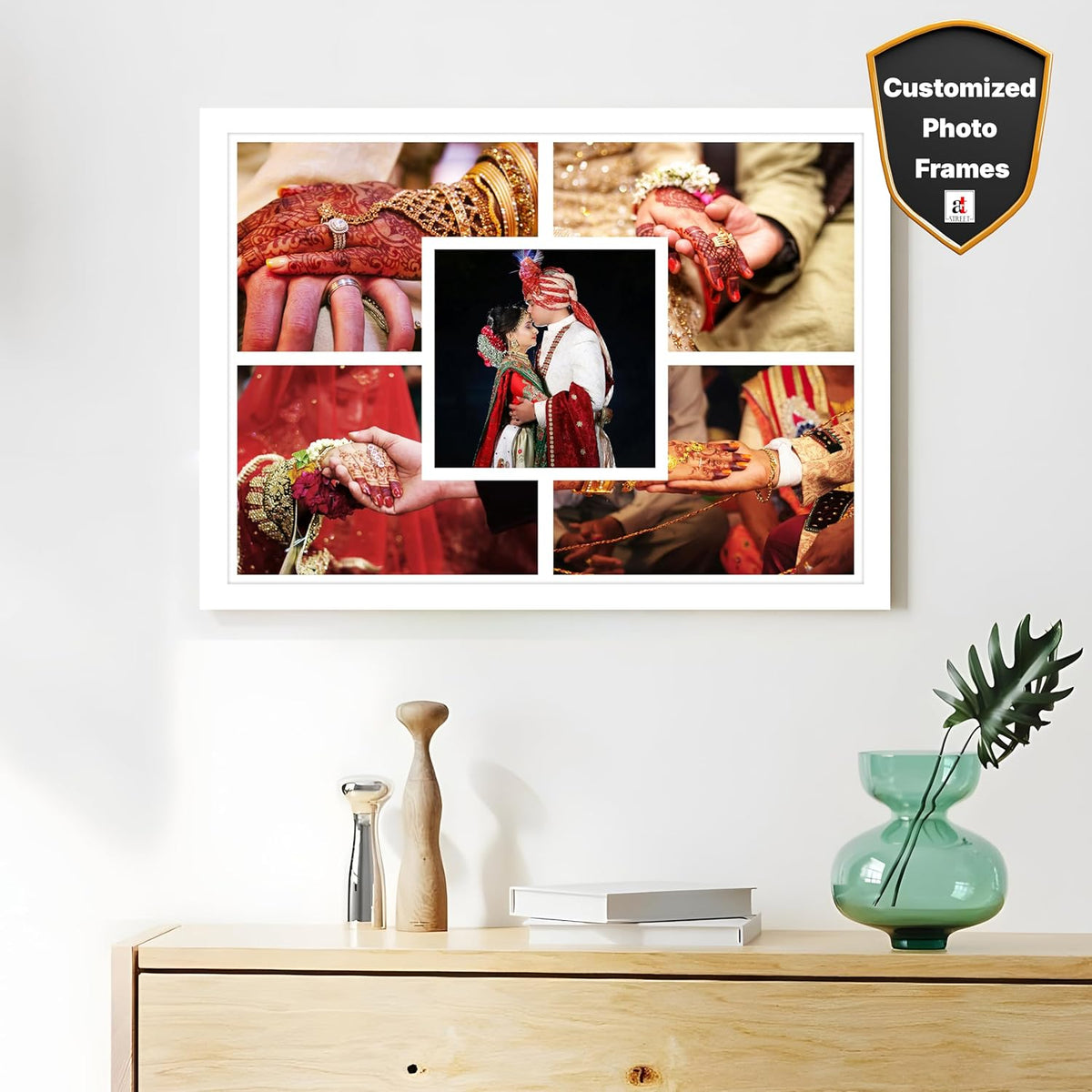 SNAP ART Personalised & Customized Collage Photo Frame with 5 Photo Up ...