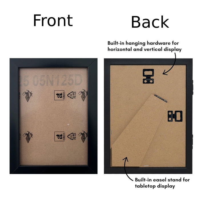 Art Street Black Photo Storage Box with Magnetic Closure, Picture Frame for 5x7 Photos, Foldable Image Storage Case with Elastic Strap, Tabletop and Wall Mount Display Frame, Size 15 x 20 cm