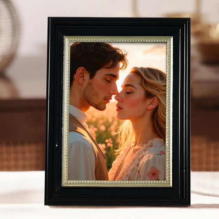 Photo Frame for Table, Plexi Glass, Engineered Wood Photo Frame (Black)