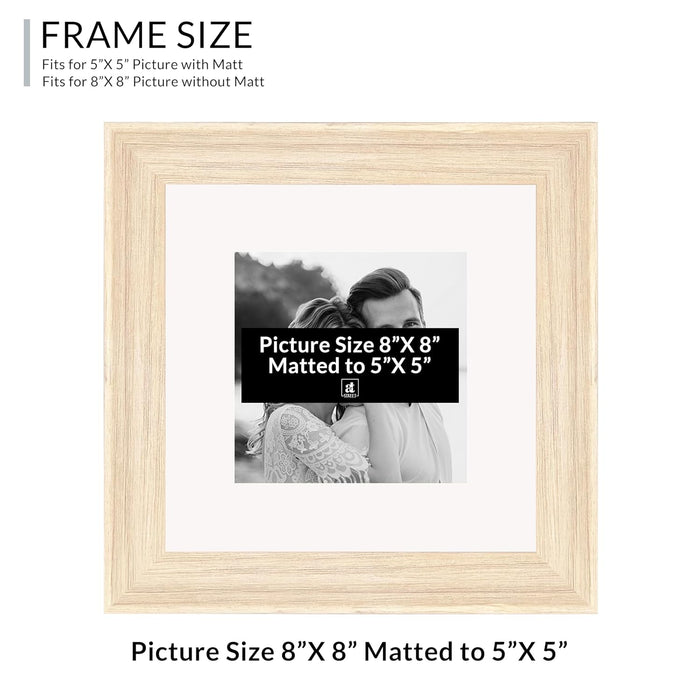 Art Street Set of 4 Individual Couple Photo Frame/Wall Hanging for Home Décor - (White, Size 8x8 Inch)