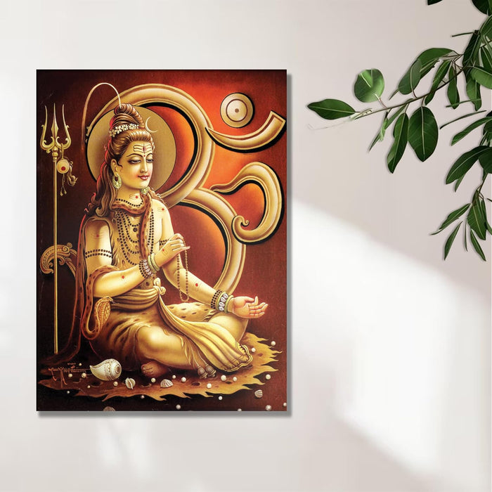 Spiritual Stretched Canvas Pooja room Temple Wall Art Print Painting on Stretched-Canvas (30x41 CM)