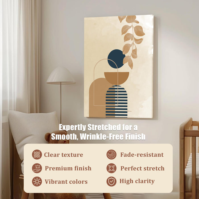 Abstract modern face Stretched Canvas Wall Art Modern Boho Illustration Painting for Home & Office Wall Decor, (16x22 Inch)