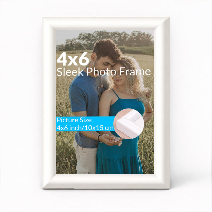Art Street Picture Table Photo Frame Set of 2 for Bedroom, Tabletop Frames with Stand, Modern Farmhouse Photo Frames for Couples, Weddings, Home Decor, Portrait or Landscape Display (White, 4x6 Inch)