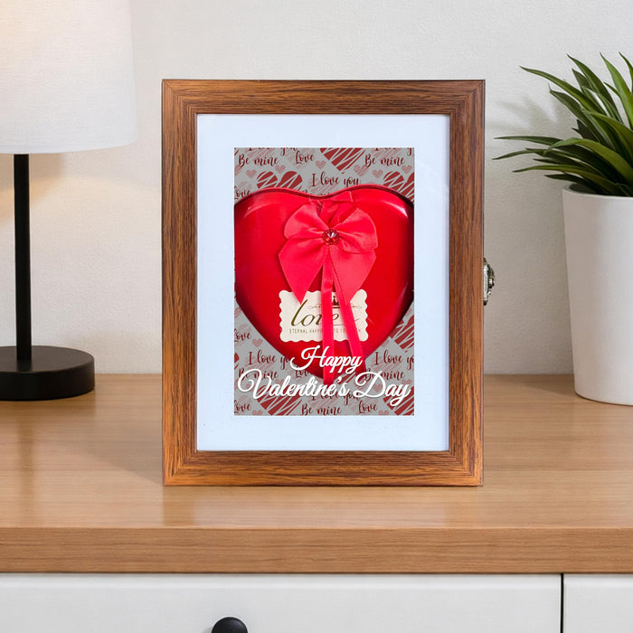 Art Street Shadow Memory Box for Memories, Memory Collection Box with Slot On Top, Beautiful Moments in a Shadow Box, for Valentine's Day Anniversary Gifting (Brown, 18x23 cm)