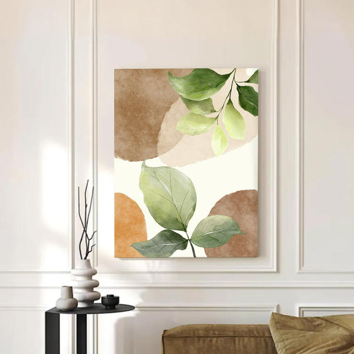 Abstract Botanical desert Stretched Canvas Wall Art Modern Boho Illustration Painting for Home & Office Wall Decor, (16x22 Inch)