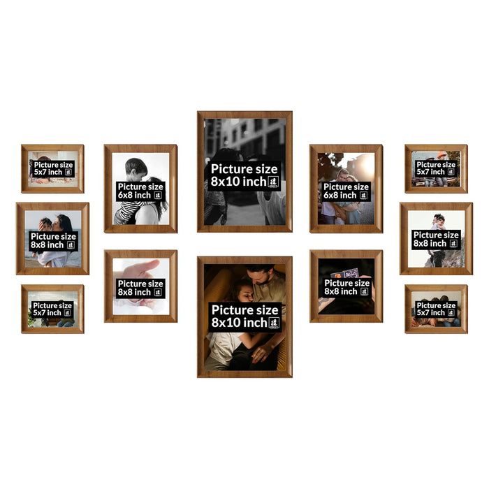 Wooden Gallery Wall Photo Frame Set of 8 | Mixed Size Picture Frames for Family Photos | Wall Décor for Living Room, Bedroom & Home Decoration