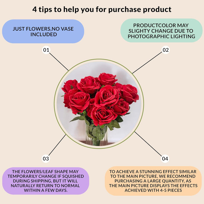 Art Street Artificial Red Rose Flower Bunch for Home Decoration |