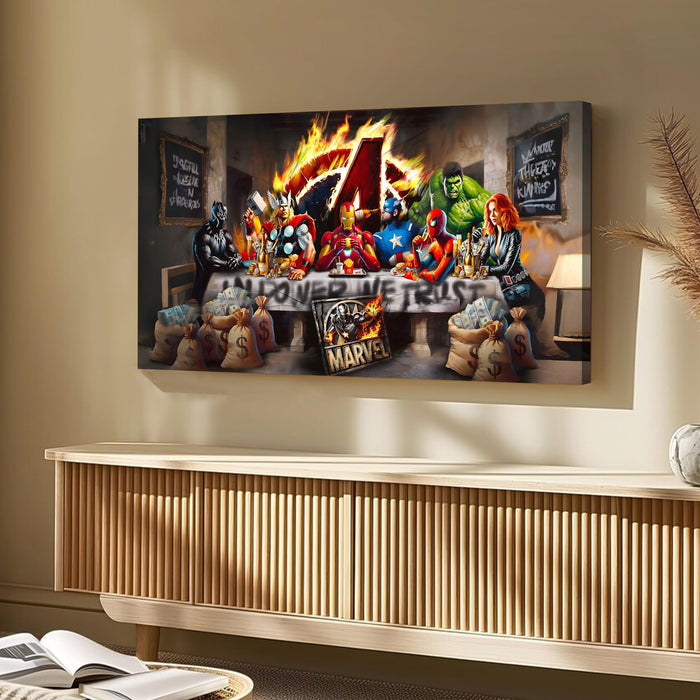 Pop Art Wall Painting | Luxury Action-Themed Stretched Canvas Artwork for Living Room, Office & Studio Décor, 22x46 Inch